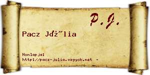 Pacz Júlia névjegykártya